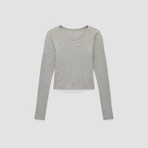 The Supima® Micro Rib Cropped Long-Sleeve Crew — WOMEN’S SMALL